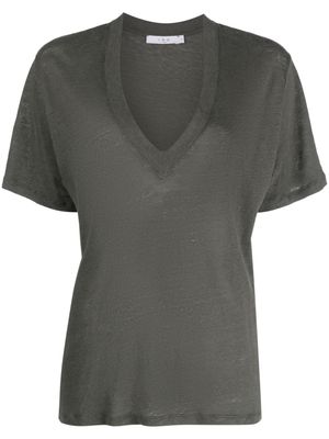 IRO V-neck linen T-shirt - Grey