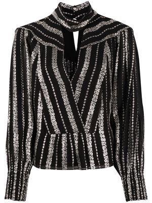 IRO Viviana lurex-embellished blouse - Black