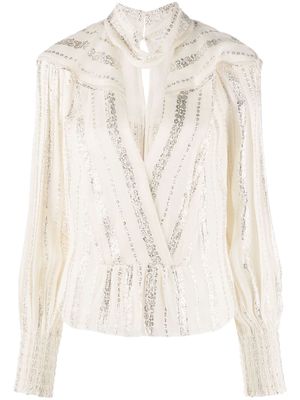 IRO Viviana lurex-embellished blouse - Neutrals