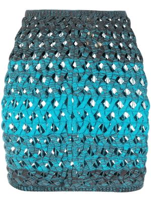 Isa Boulder basket weave pencil skirt - Blue