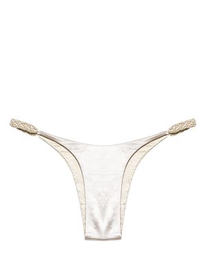 Isa Boulder braided-straps reversible bikini bottoms - Silver