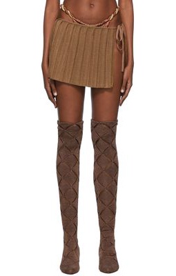 ISA BOULDER Brown Reversible Mini Skirt