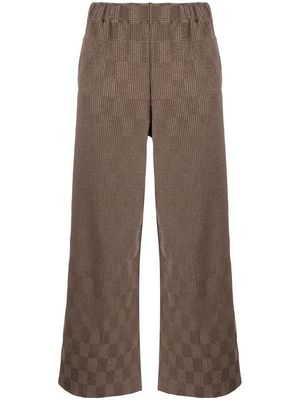 Isa Boulder checked wide-leg trousers - Brown