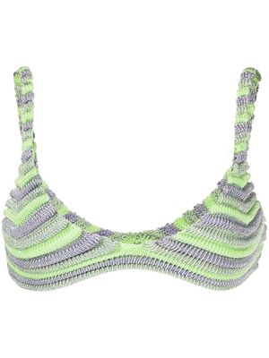 Isa Boulder colour-block knitted bra top - Green