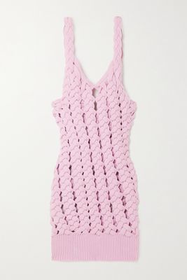 Isa Boulder - Crochet-knit Mini Dress - Pink