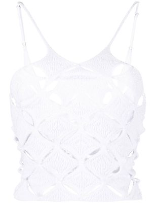 Isa Boulder cut-detail knit top - White