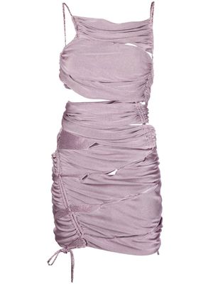 Isa Boulder cut-out detailed ruched dress - Purple