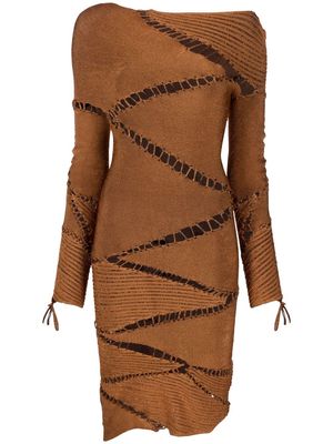 Isa Boulder Frankenstein cut-out minidress - Orange