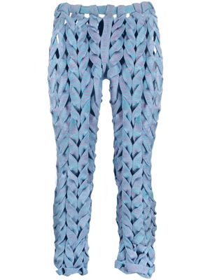 Isa Boulder interwoven knitted trousers - Blue