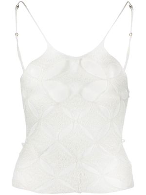 Isa Boulder knitted layered strappy top - White