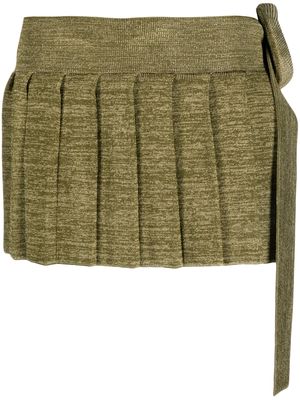 Isa Boulder knitted pleated mini skirt - Green
