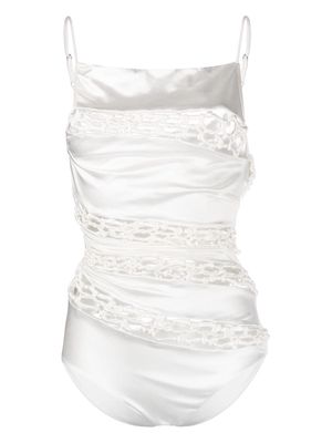Isa Boulder knot-detailling swimsuit - White