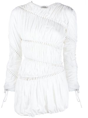 Isa Boulder lace-up ruched dress - White