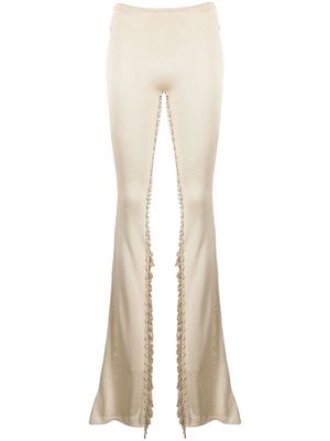 Isa Boulder lace-up skinny trousers - Gold