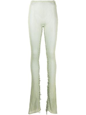 Isa Boulder lace-up skinny trousers - Green