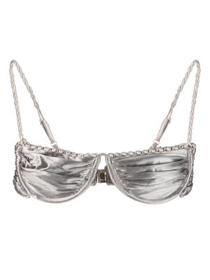 Isa Boulder metallic balconette bikini top - Silver