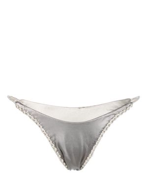 Isa Boulder metallic braided-edge bikini bottoms - Silver