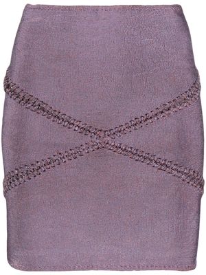 Isa Boulder Mirror whipstitch miniskirt - Purple