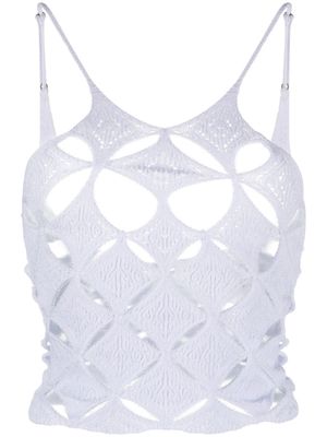 Isa Boulder open-knit strappy top - White