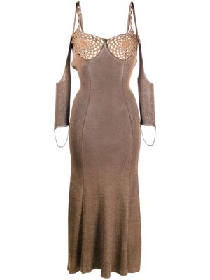 Isa Boulder Other Reality crochet-knit midi dress - Brown