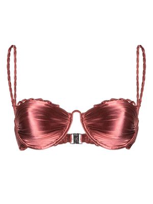 Isa Boulder Red Twings braided bikini top - Pink