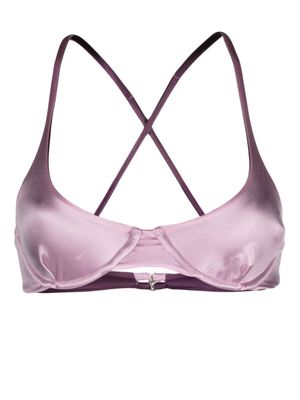 Isa Boulder reversible crossover-strap bikini top - Purple