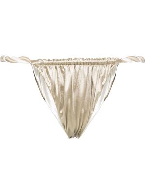 Isa Boulder reversible rope-tie bikini bottoms - Silver
