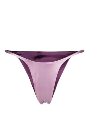 Isa Boulder reversible satin-finish bikini bottoms - Purple