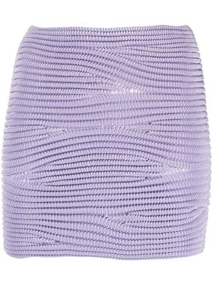 Isa Boulder ribbed-knit bodycon mini skirt - Purple