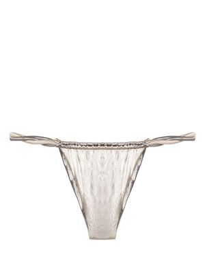 Isa Boulder rope-detail reversible bikini bottoms - Silver