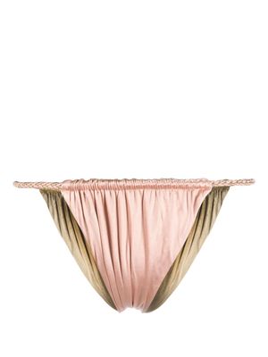 Isa Boulder ruched bikini bottom - Pink