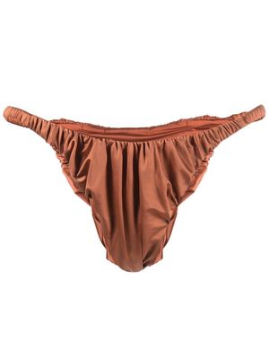 Isa Boulder ruched-design bikini bottoms - Brown