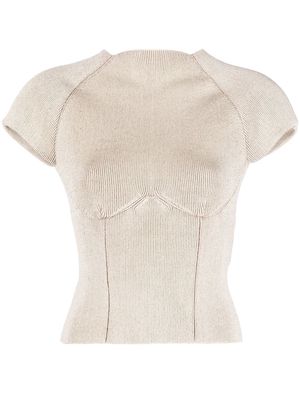 Isa Boulder Shield open-back knitted top - Gold
