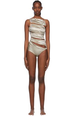ISA BOULDER Silver Appleskin One-Piece Swimsuit