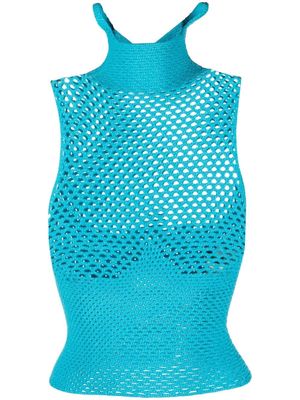Isa Boulder sleeveless open-knit top - Blue