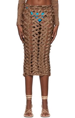 ISA BOULDER SSENSE Exclusive Brown Midi Skirt