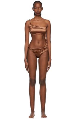 ISA BOULDER SSENSE Exclusive Brown One-Piece Swimsuit