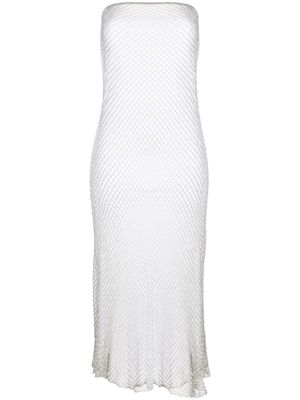 Isa Boulder strapless knitted dress - Silver