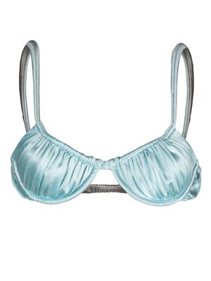 Isa Boulder twisted-strap bikini top - Blue
