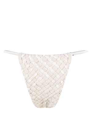 Isa Boulder weave-string bikini bottoms - Neutrals