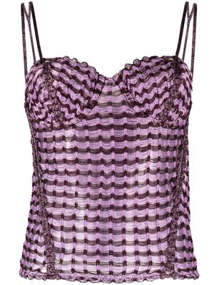 Isa Boulder woven bustier top - Purple