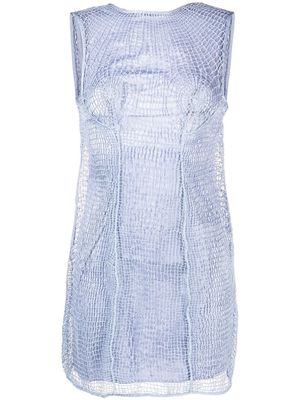 Isa Boulder woven sleeveless minidress - Blue