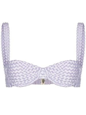 Isa Boulder woven underwire bikini top - Purple