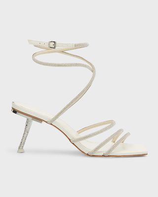 Isa Crystal-Embellished Ankle-Strap Sandals