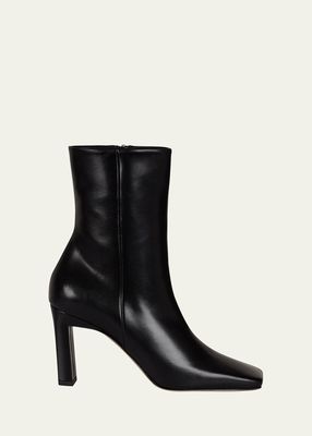 Isa Leather Square-Toe Booties