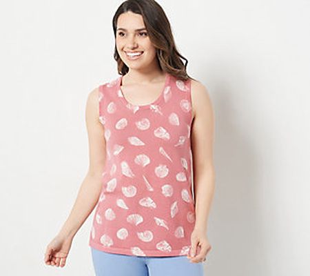 Isaac Mizrahi Live! Bridgehampton Printed Shell Sweater Tank