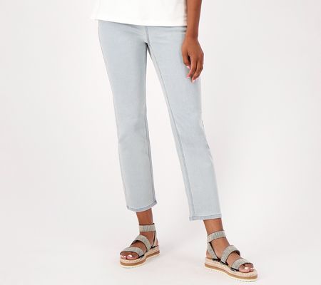 Isaac Mizrahi Live! Divine Denim Petite Pull on Straight Jeans