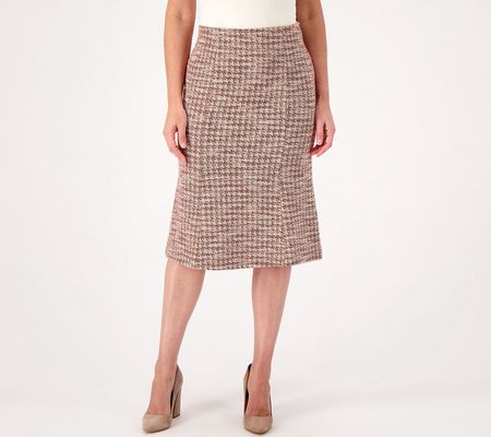 Isaac Mizrahi Live! Petite Tweed Fluted Pencil Skirt