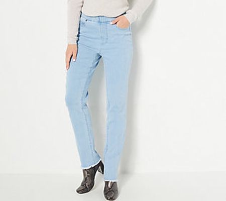 Isaac Mizrahi Live! Regular True Denim Frayed Hem Jeans