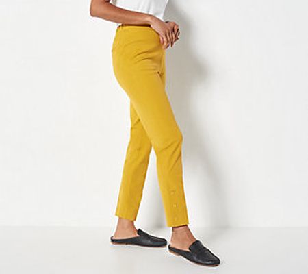 Isaac Mizrahi Live] Tall 24/7 Stretch Ankle Pants w/ Button
